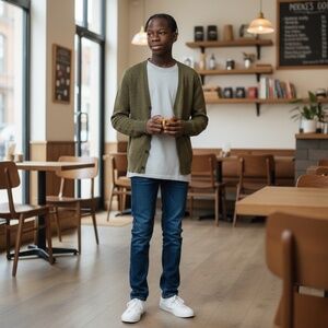 All Saints, Lambswool Olive Cardigan, Size large